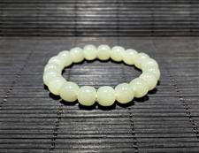 和田玉手串青玉10mm鼓形珠手串