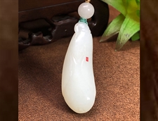 和田玉玉兰花挂件吊坠羊脂白玉挂件吊坠冰清玉洁