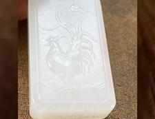 和田玉生肖鸡挂件吊坠白玉挂件吊坠鸣瑜破晦