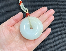 和田玉平安扣挂件吊坠羊脂玉挂件吊坠平安幸福