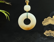 和田玉平安扣挂件吊坠羊脂玉挂件吊坠平安幸福