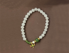 和田玉手串青白玉圆珠手串6mm