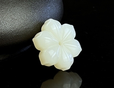 和田玉宝相花白玉宝相花挂件花开富贵